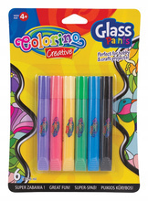 Farby do malowania na szkle 6 szt Colorino Kids