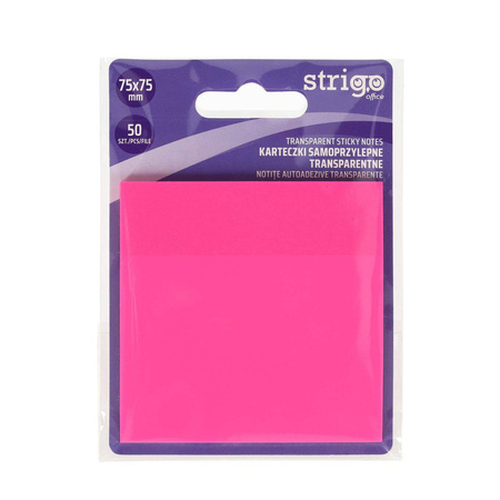Karteczki Strigo samoprzylepne neon różowe 75x75