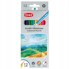 Kredki drewniane heksagonalne Toma 545 12 sztuk
