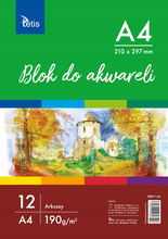 Blok do akwareli Tetis KB011 format A4 12 arkuszy