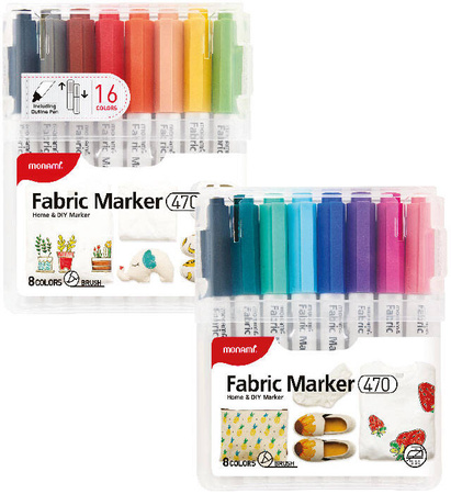 Markery do tkanin Fabric Marker 470 Set A 15 kol. + kontur MonAmi (2050005525)