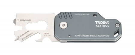 BRELOK TROIKA KEYTOOL, 11 FUNKCJI, SZARY