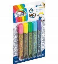 Klej brokatowy confetti Fiorello 5 kol. x 13 ml