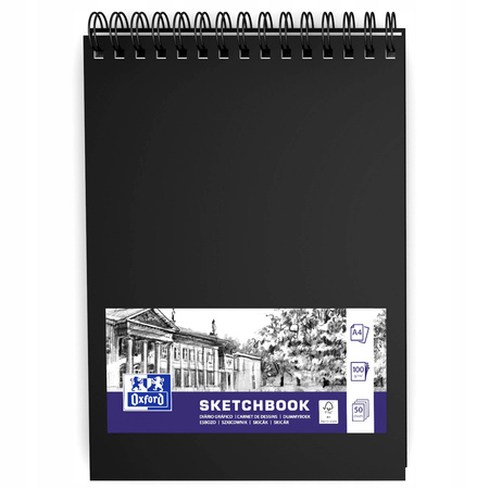 SZKICOWNIK OXFORD PODWÓJNA SPIRALA A4/50K CZARNY