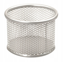 Przybornik średni okrągły Tetis BV504 SREBRNY