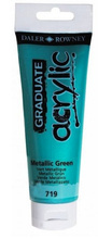 Farba akrylowa Daler Rowney 719 Mettalic Green
