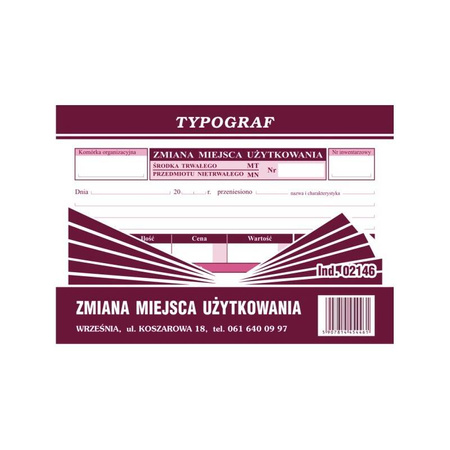 ZMIANA MIEJCA UŻYTKOWANIA