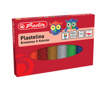 Herlitz Plastelina brokatowa 8 kolorów