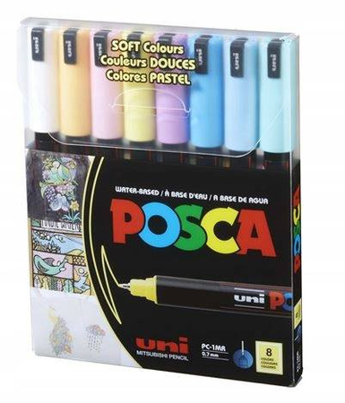 MARKER UNI PC-1MR ZESTAW 8 KOLORÓW POSCA