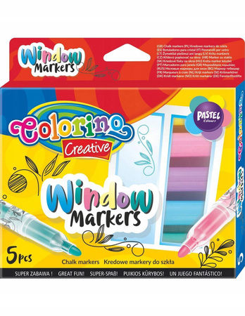 Markery do szkła Colorino Kids 5 sztuk