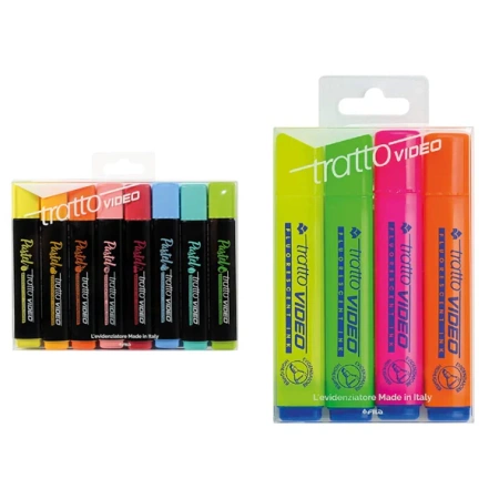 TRATTO VIDEO ZAKAREŚLACZ PASTEL 8 KOLORÓW FILA
