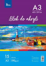 BLOK DO AKRYLI A3 190g 15ark. KB012 TETIS
