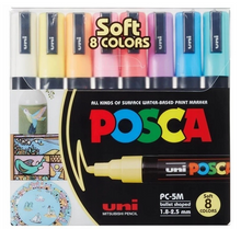 MARKER UNI PC-5M ZESTAW 8 KOLORY  POSCA PASTEL !!!!