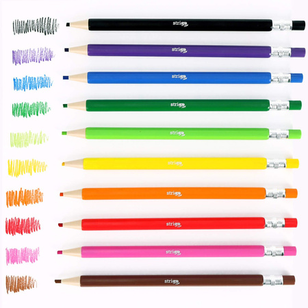 STRIGO KREDKI AUTOMATYCZNE Z WYMIENNYM GRAFITEM 10-KOLORÓW