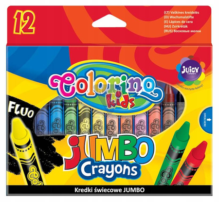 Kredki świecowe Jumbo 12 kolorów Colorino Kids