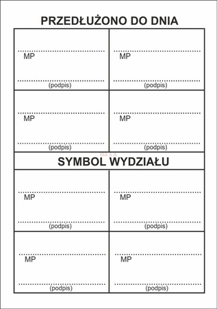 Przepustka stała 100 sztuk