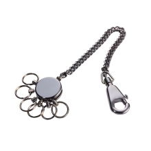 BRELOK TROIKA PATENT CHAIN Z ŁAŃCUSZKIEM NA 6 KLUCZY, CHROMOWANY