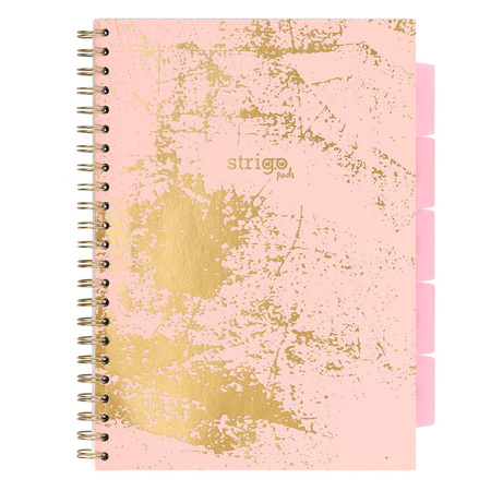 Kołozeszyt STRIGO PADS Project Book A4 kratka Marmur różowy