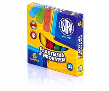 Plastelina Astra 6 kolorów z brokatem