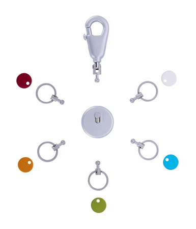 BRELOK Z KARABIŃCZYKIEM TROIKA PATENT/COLOUR, 5 KLUCZY, MATOWY