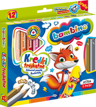 Kredki Bambino drewniane trójkątne 12 kolorów + temperówka