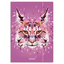 Teczka z gumką HERLITZ Lynx Animal A4 (róż)