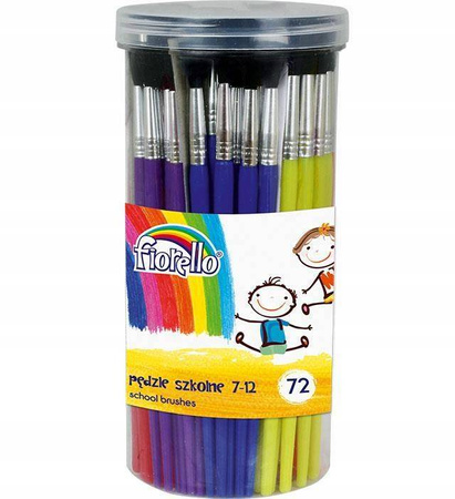 Pędzle szkolne w tubie 7-12, 72 szt. Fiorello