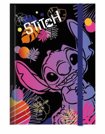 DISNEY BLACK TECZKA PRZESTRZ A4 Z GUMKĄ WZÓR 1 STITCH COOLPACK
