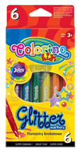 Flamastry brokatowe 6 kolorów Colorino