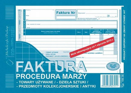 Faktura marża towary antyki M i P 195-3E A5 80