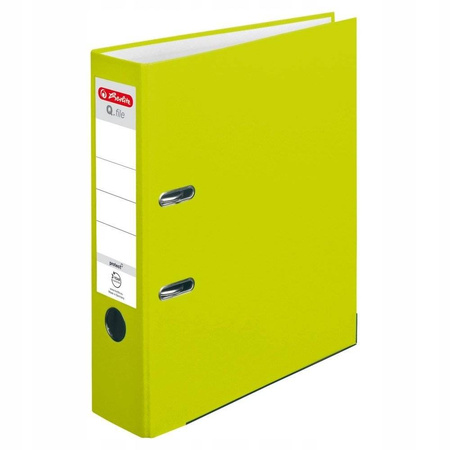 Segregator Herlitz Q.file 8 cm Limonkowy