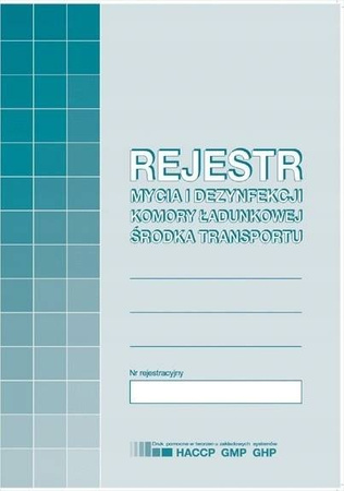 Rejestr mycia komory ładunkowej śr trans MP H91-3
