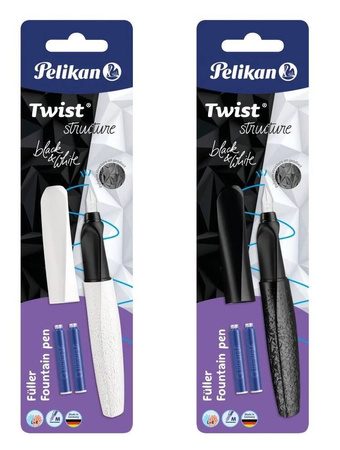 PIÓRO PELIKAN TWIST BIAŁO/CZARNE + NABOJE