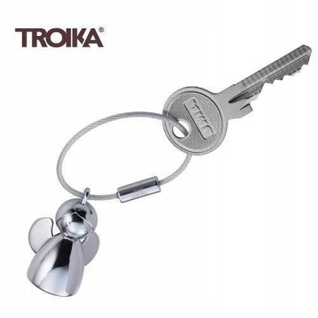 Troika breloczek z aniołkiem srebrny lśniący