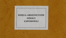 Księga absolwentów szkoły zawodowej (oprawa introligatorska)
