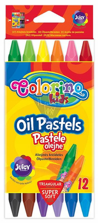 Pastele olejne 12 kolorów trójkątne Colorino Kids