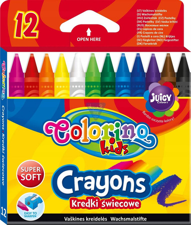 Kredki świecowe 12 kolorów Colorino Kids