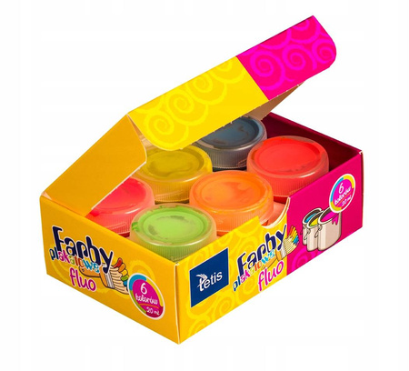 Farby plakatowe Fluo Tetis KF002 w 6 kolorach