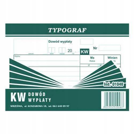 Druki samokopiujące Typograf kw A6