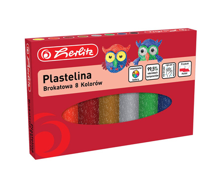 Herlitz Plastelina brokatowa 8 kolorów