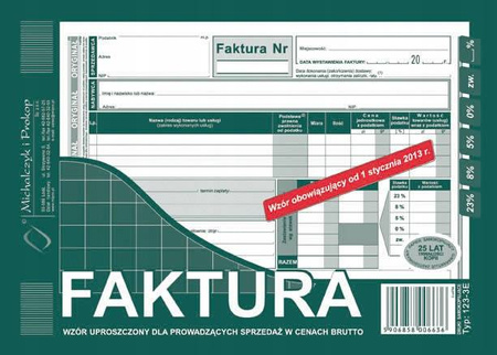 Faktura brutto Michalczyk i Prokop 123-3E A5 80