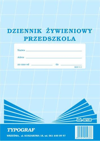 Dziennik żywieniowy przedszkola
