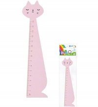 Linijka Fiorello drewniana 15 cm kot różowy