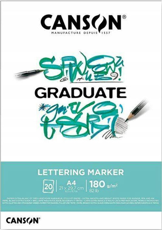 Blok_Rys. Canson Graduate Lettering Marker A4 180g 20A FILA