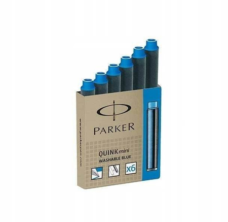 PARKER QUINK niebieskie mini naboje do pióra 5 szt