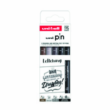 Cienkopis Uni PIN 200 zestaw 5 sztuk Lettering